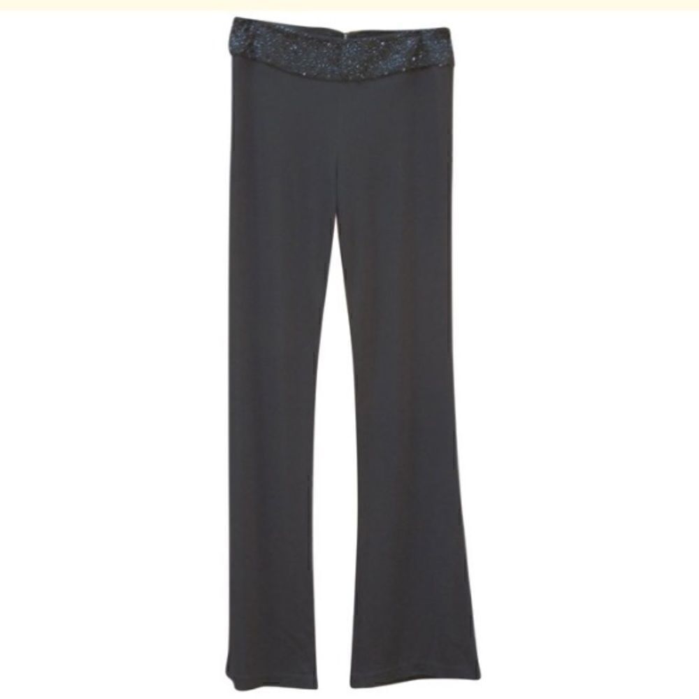 Black Flare Leg Knit Pants